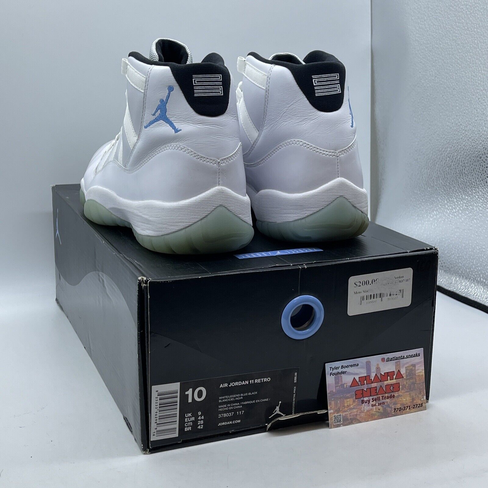 Size 10 - Jordan 11 Retro High Legend Blue White Leather Suede (378037-117)