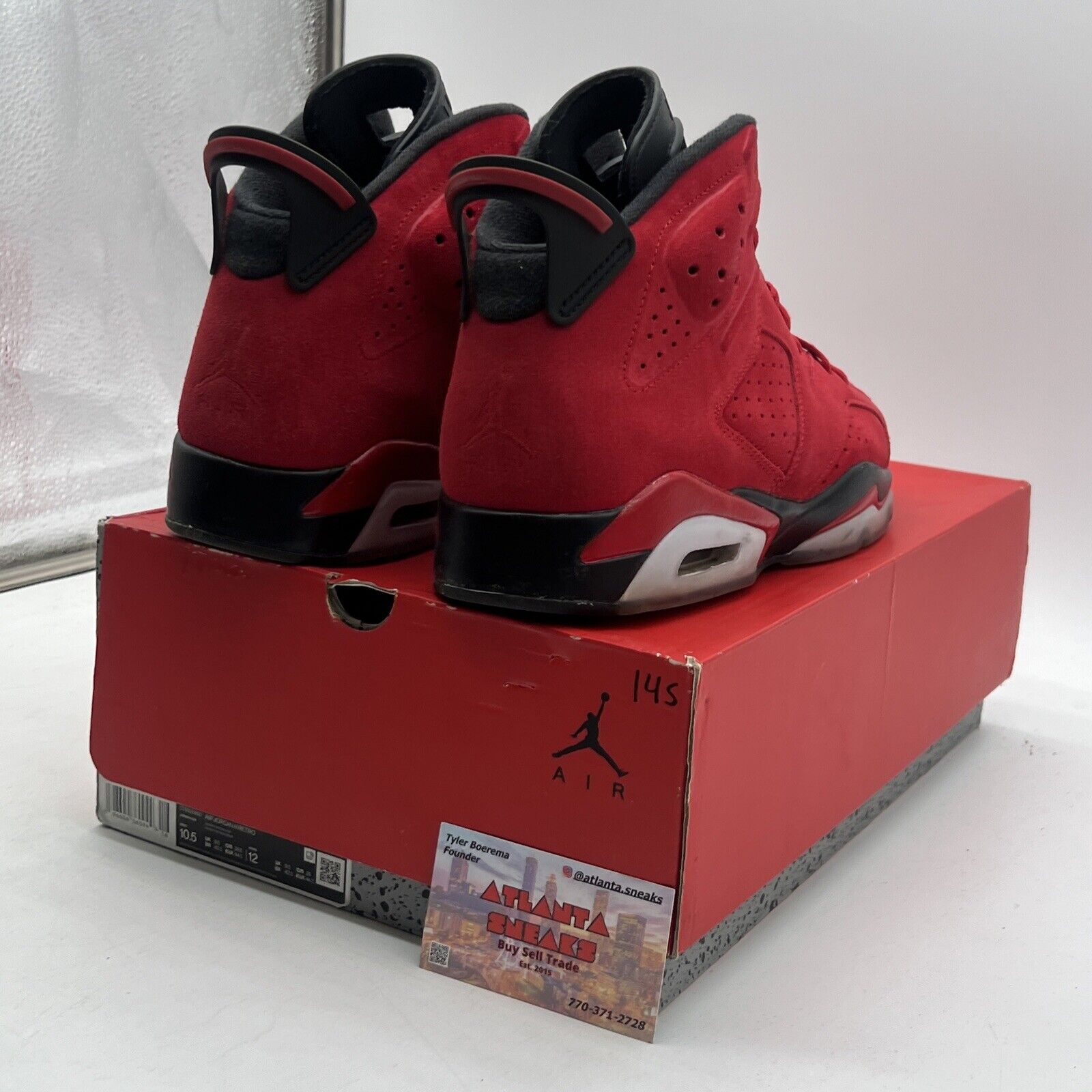 Size 10.5 - Air Jordan 6 Retro Toro Bravo Black Red Suede Icey (CT8529-600)