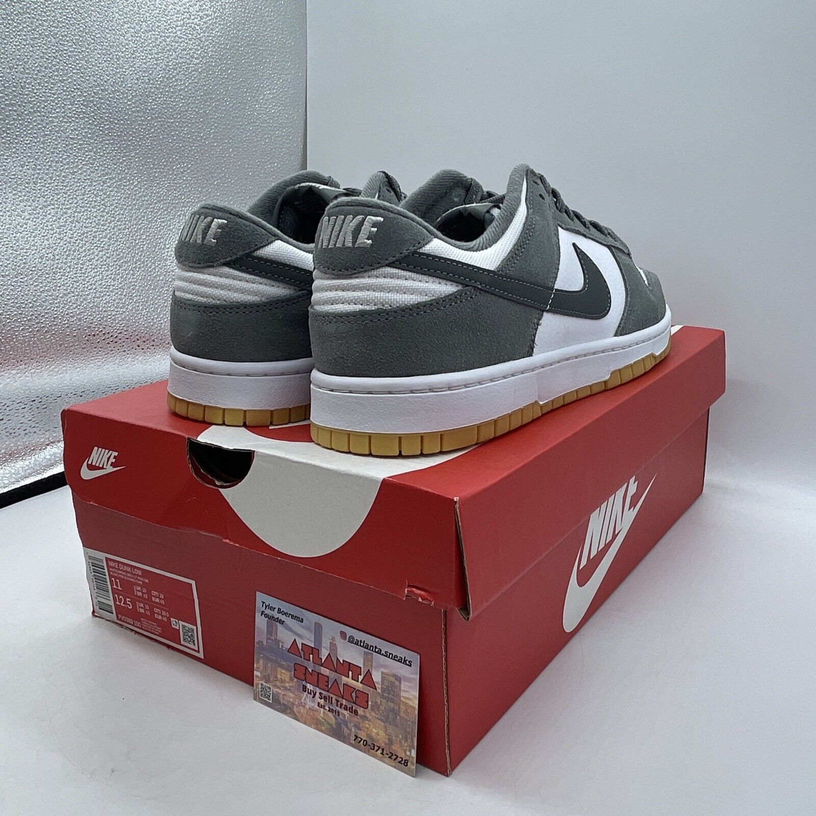 Size 11 - Nike Dunk Low Smoke Grey Gum White Brown Suede (FV0389-100)