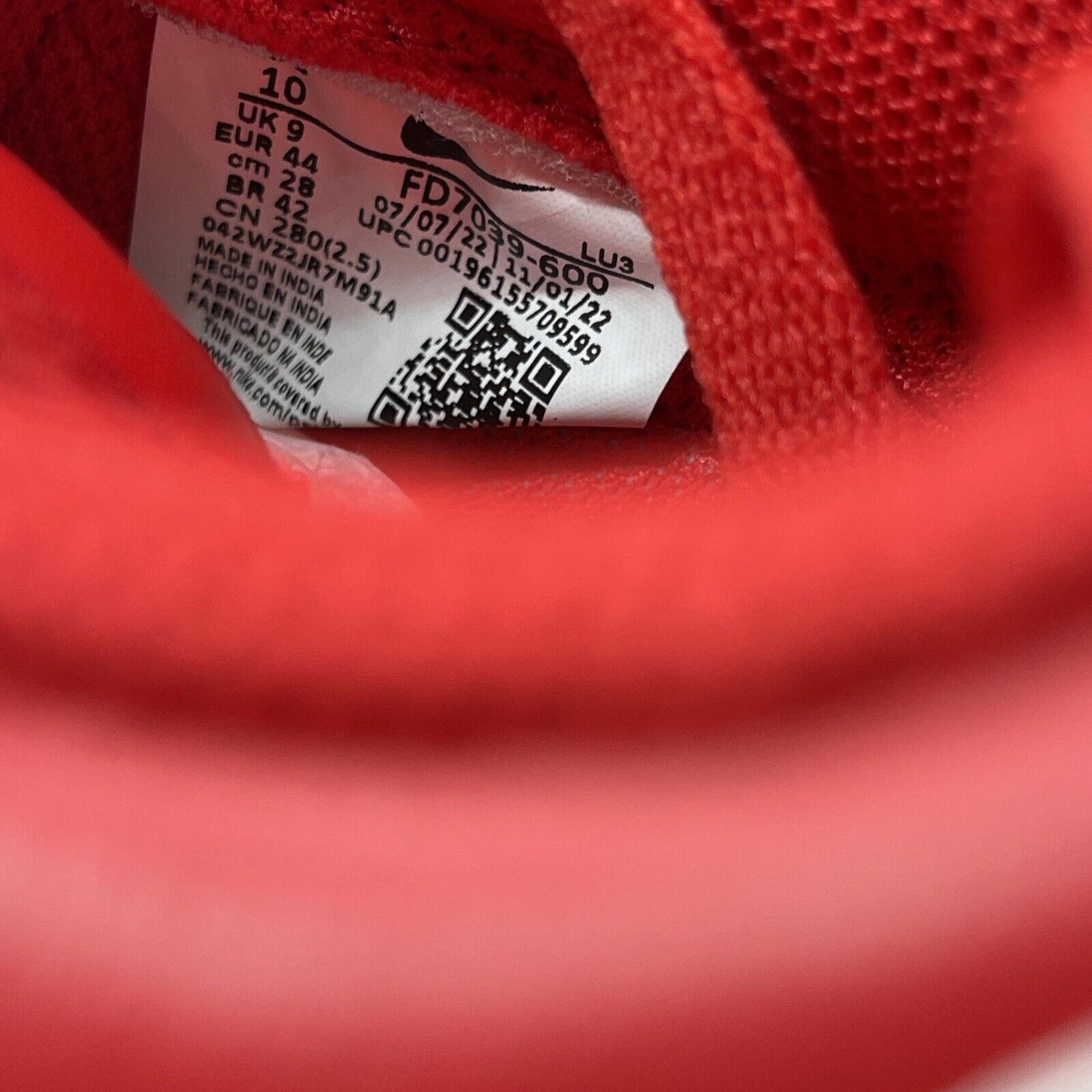 Size 10 - Nike Air Force 1 Low Color of the Month - University Red (FD7039-600)