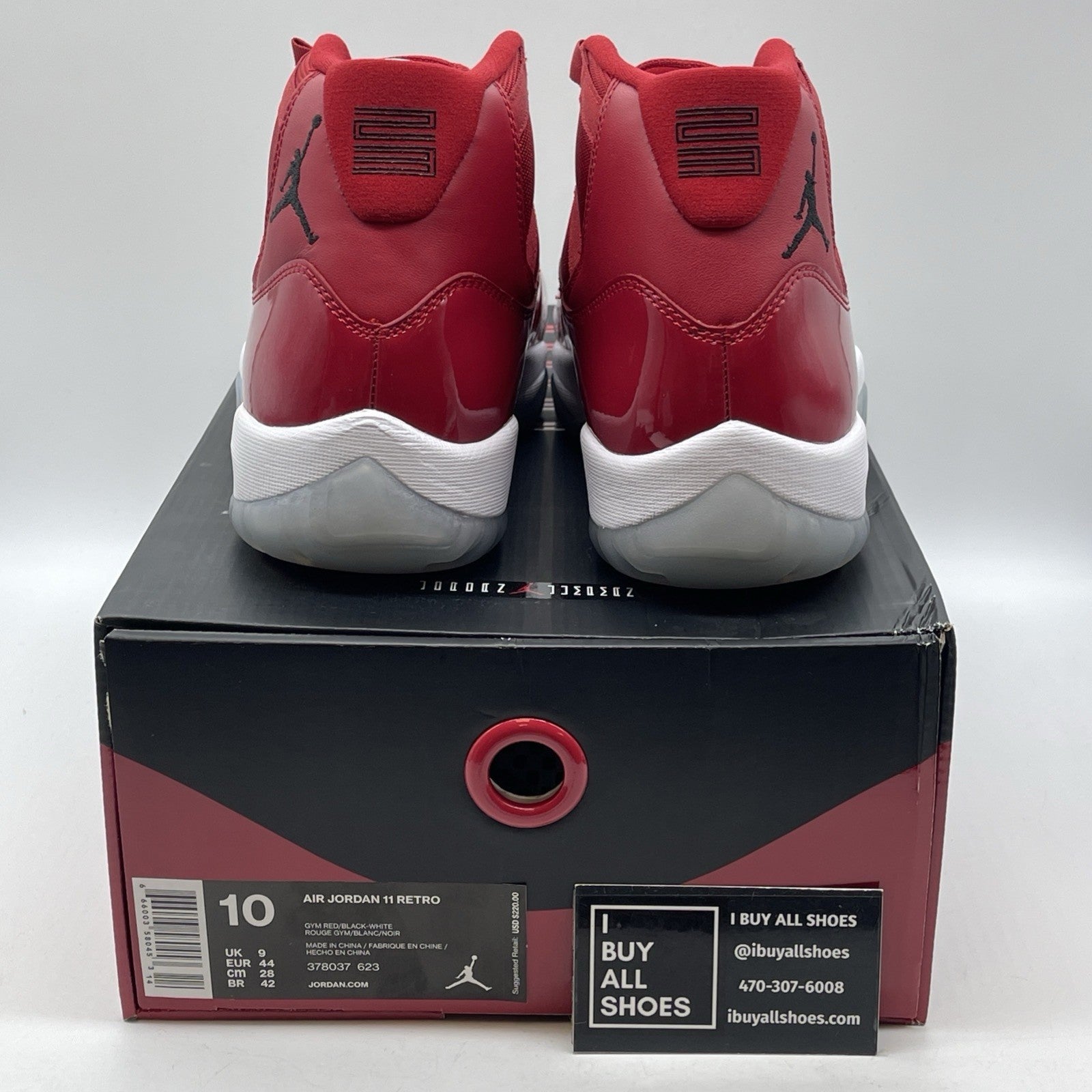 Size 10 - Jordan 11 Retro High Win Like '96 Red Suede Leather (378037-623)