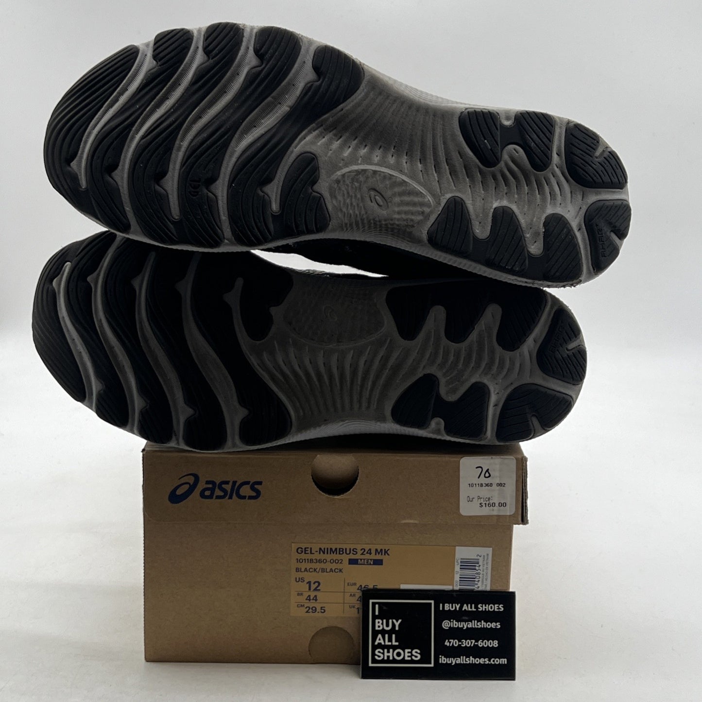 Size 12 - ASICS GEL-NIMBUS™ 24 MK Running Shoes in Black/Black (1011B360-002)