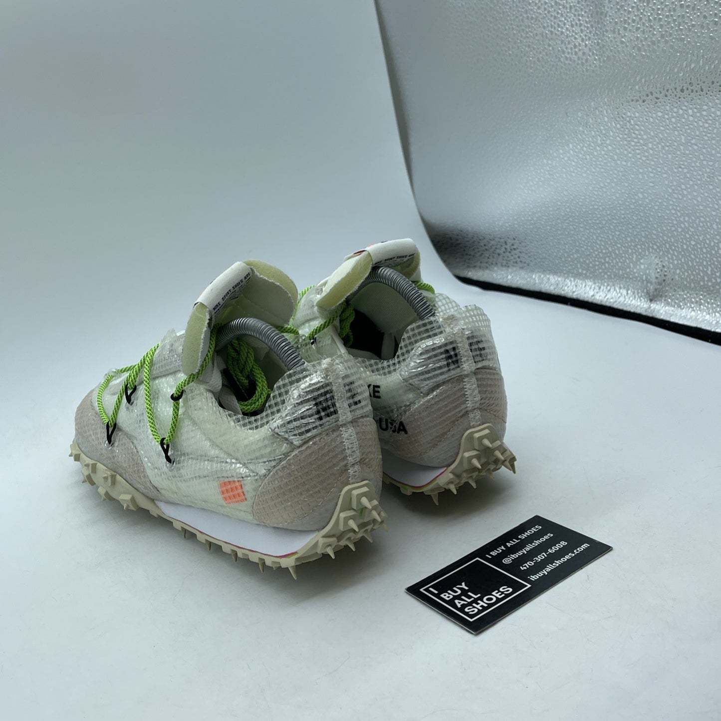 Size 10W - Nike Off-White x Waffle Racer Electric Green White (CD8180-100)