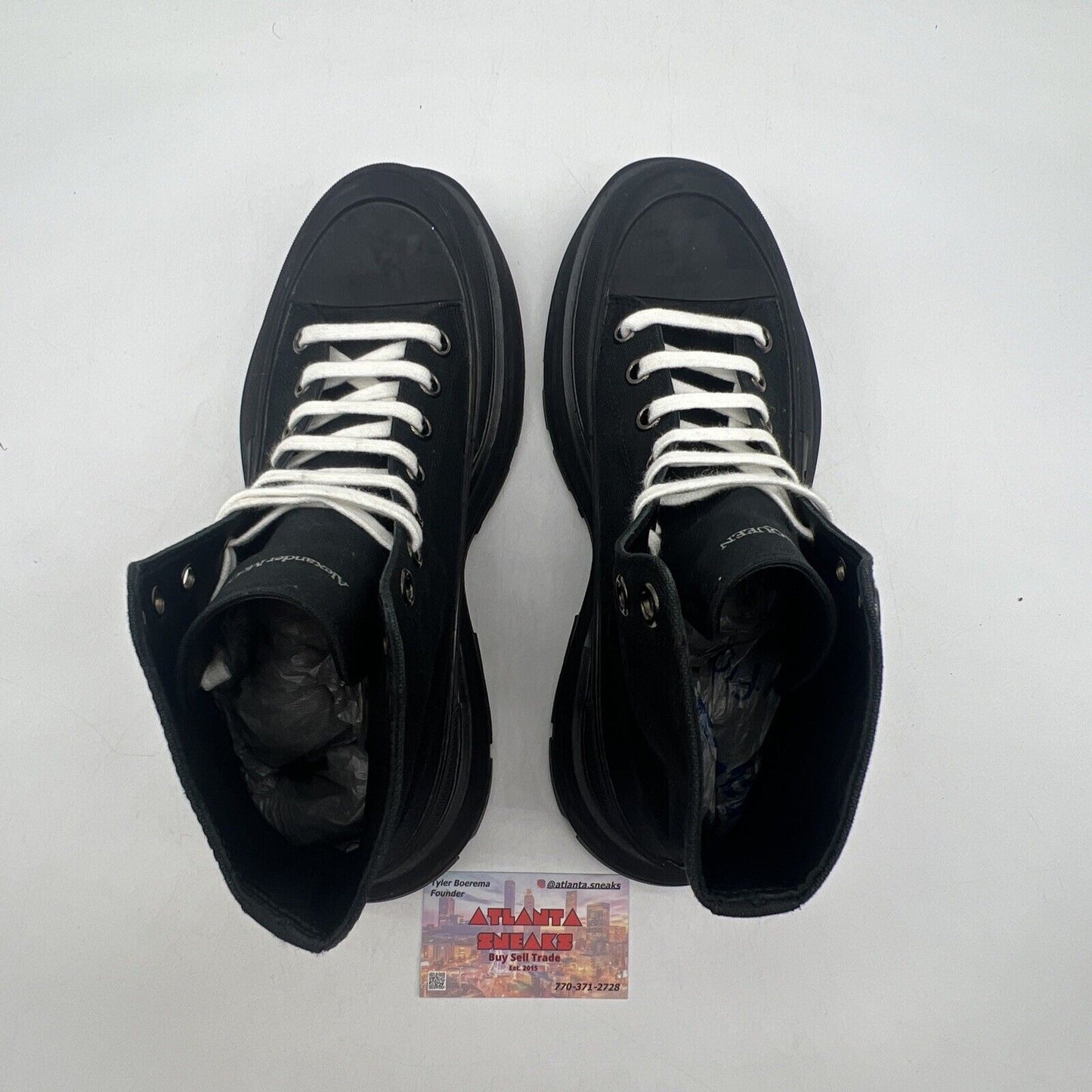 Size 41 EU/8US Alexander McQueen Tread Slick Exaggerated-Sole Sneaker Boots