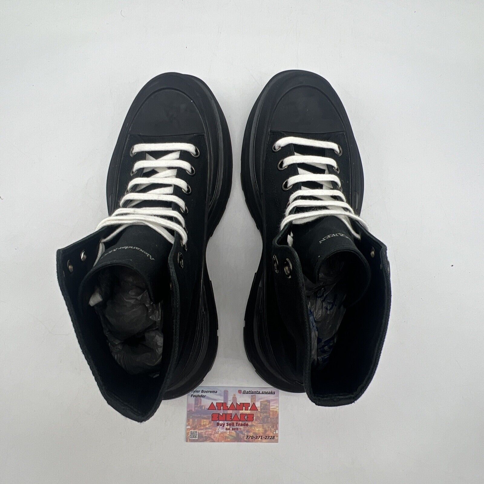 Size 41 EU/8US Alexander McQueen Tread Slick Exaggerated-Sole Sneaker Boots