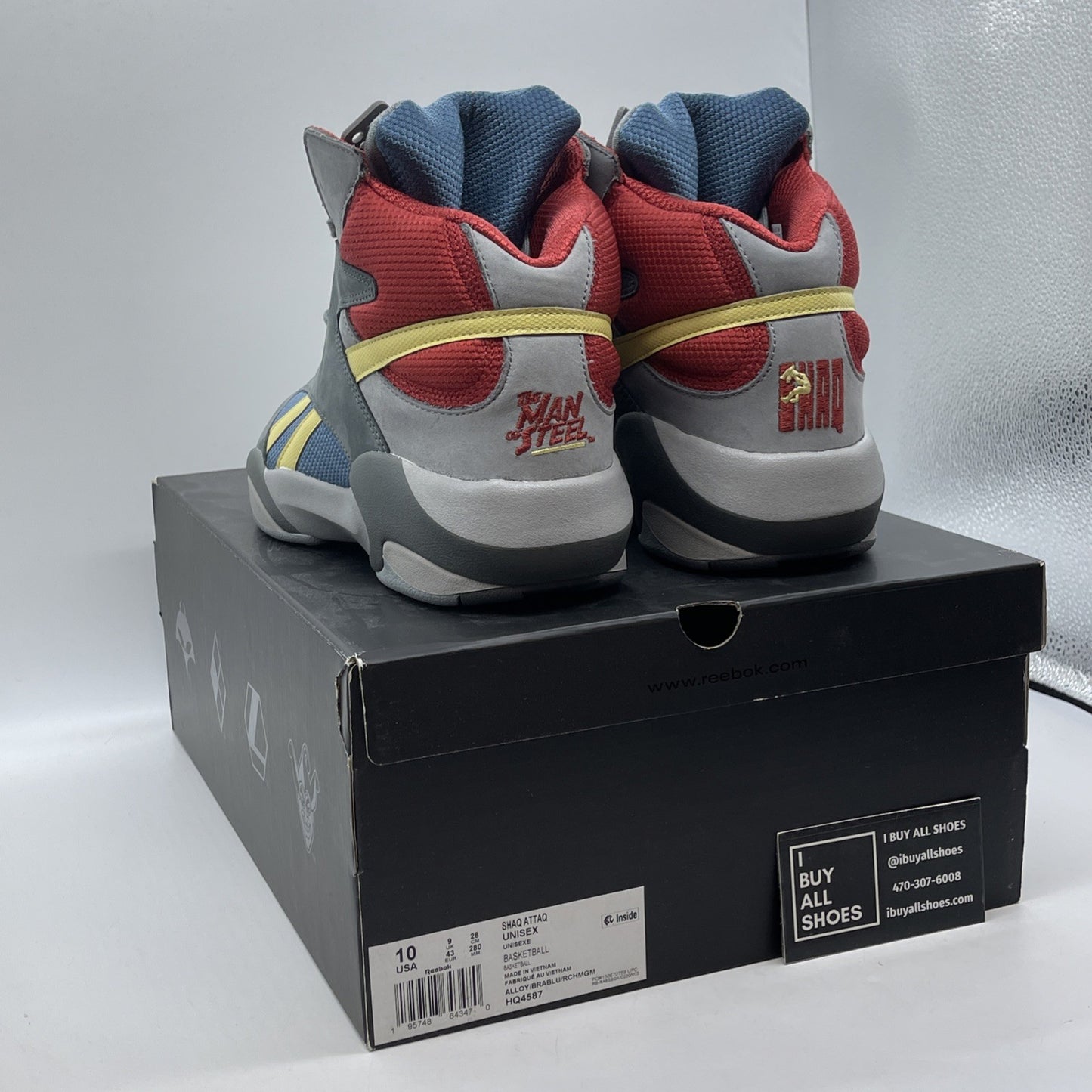Size 10 - Reebok DC Comics x Shaq Attaq Man of Steel Suede Leather (HQ4587)