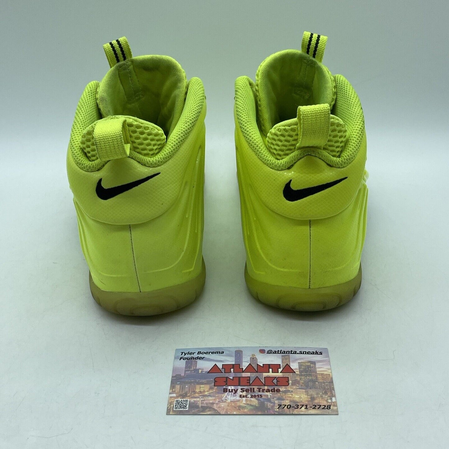 Size 6 (GS) - Nike Little Posite One Mid Volt Neon Green Black (CW1593-702)