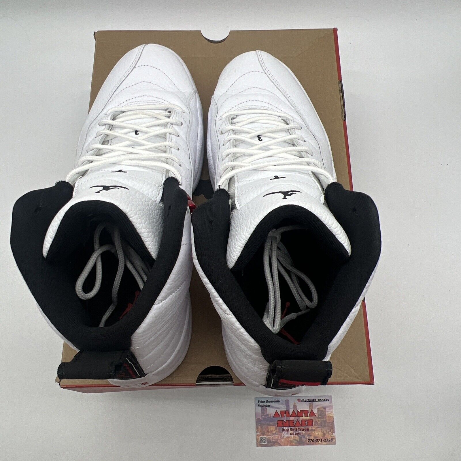 Size 12 - Air Jordan 12 Retro Twist Black White Red Leather (CT8013-106)