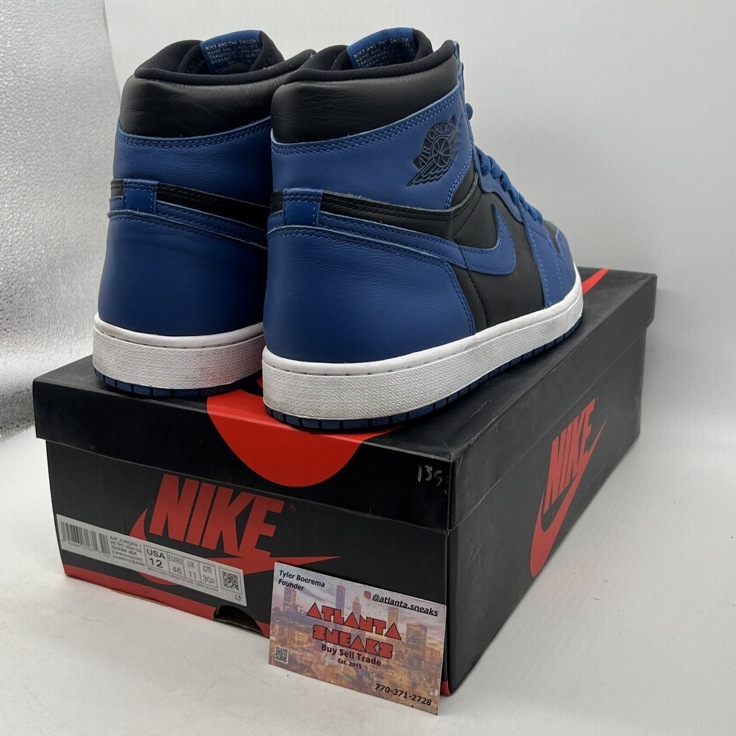Size 12 - Jordan 1 Retro OG High Dark Marina Blue Leather (555088-404)
