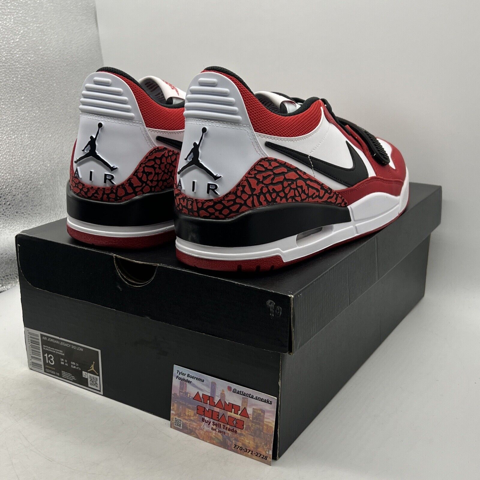 Size 13 - Jordan Legacy 312 Low Chicago Red Black Leather (CD7069-116)