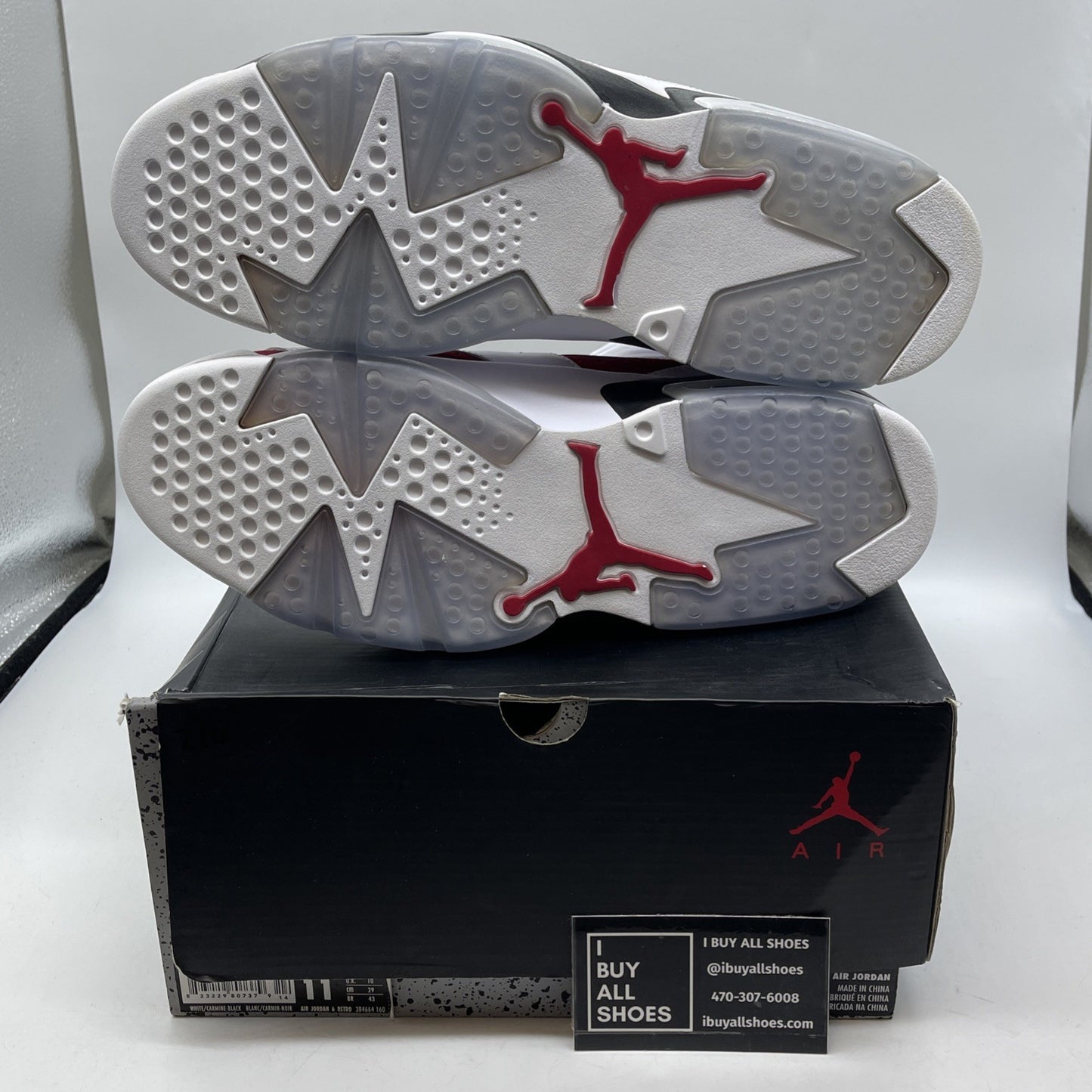 Size 11 - Air Jordan 6 Retro 2014 Carmine Red White Suede Leather (384664-160)