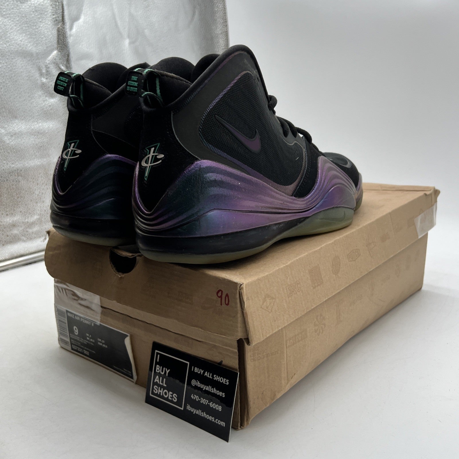 Size 9 - Nike Air Penny 5 Invisibility Cloak (537331-002)