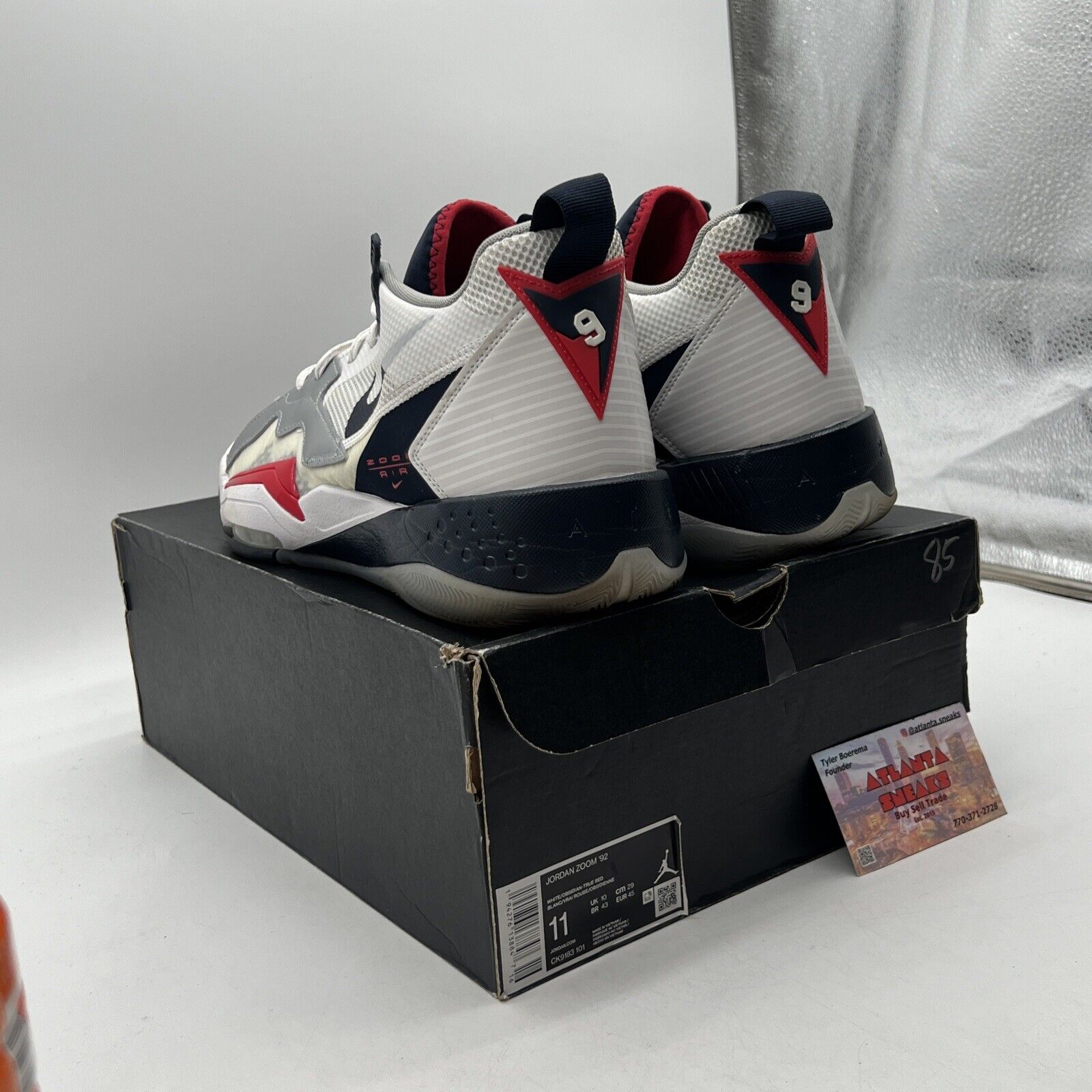 Size 11 - Jordan Zoom '92 Olympics Navy Red White Leather Icey (CK9183-101)