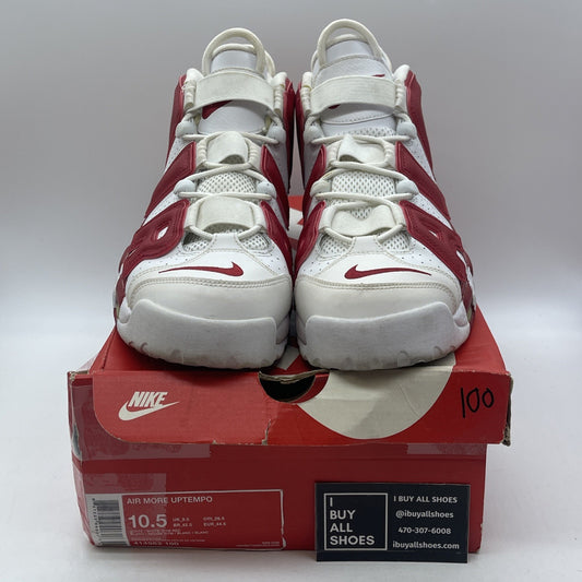 Size 10.5 - Nike Air More Uptempo White Red Leather (414962-100)
