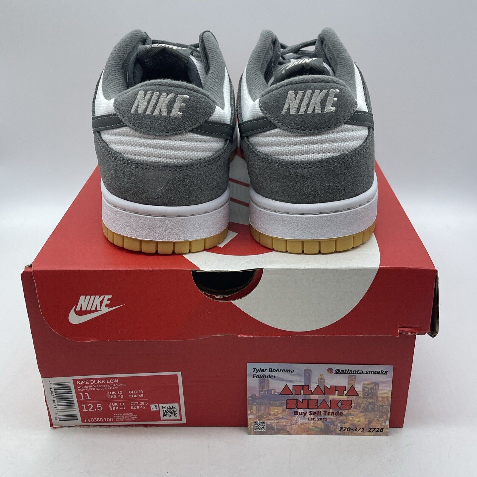 Size 11 - Nike Dunk Low Smoke Grey Gum White Brown Suede (FV0389-100)