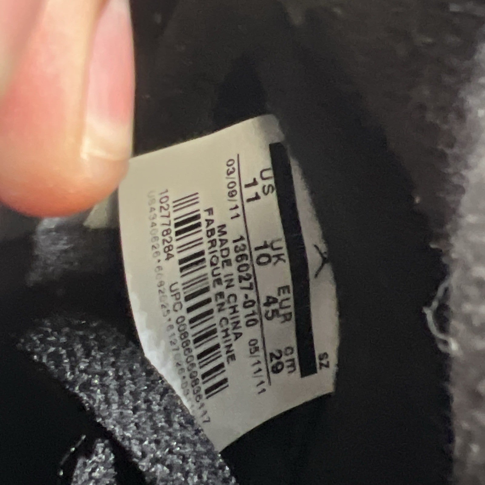 Size 11 - Air Jordan 5 Retro 2011 Black Metallic (136027-010)