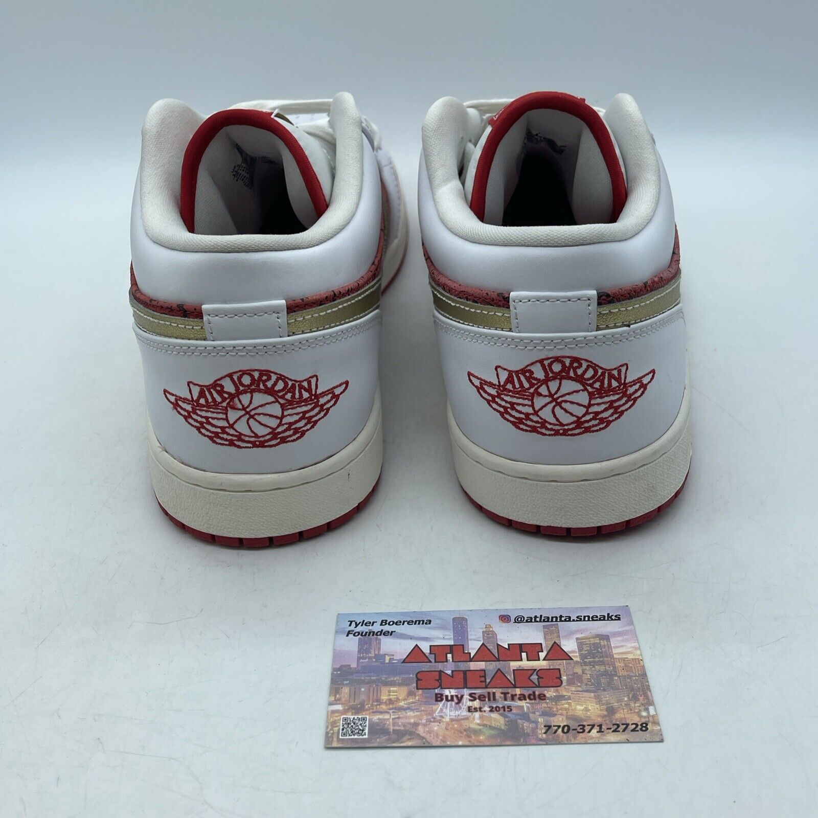 Size 11.5 - Air Jordan 1 SE Low Spades Red White Gold Leather (DJ5185-100)