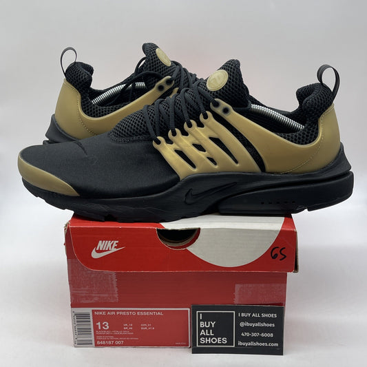 Size 13 - Nike Air Presto Essential Metallic Gold Black Suede (848187-007)