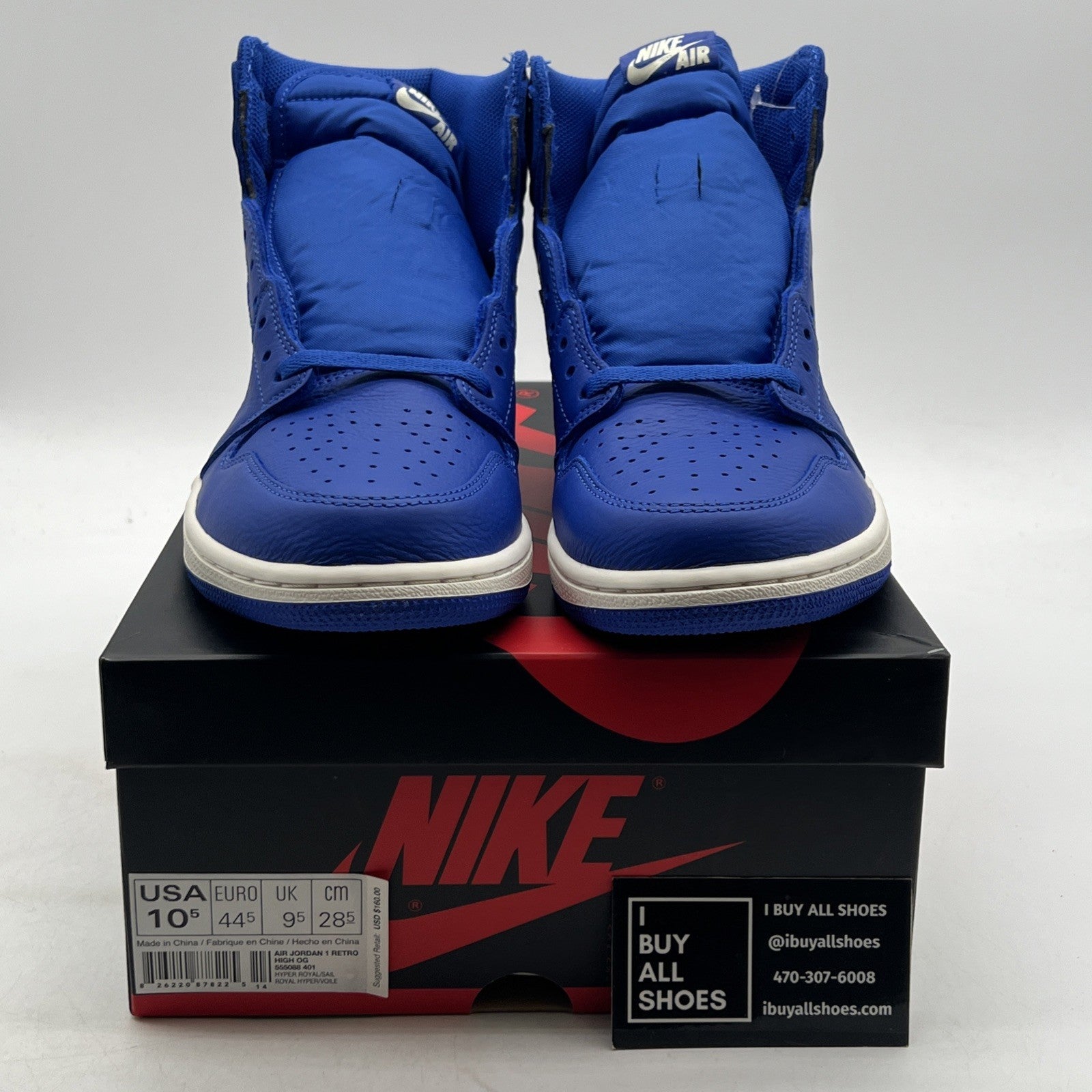 Size 10.5 - Air Jordan 1 Retro OG High Hyper Royal (555088-401)
