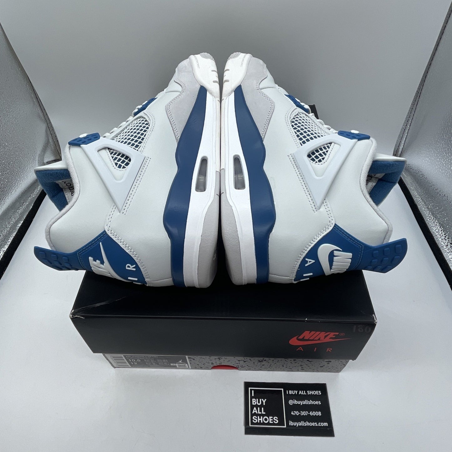 Size 10.5 - Air Jordan 4 Retro 2024 Military Blue Grey Suede (FV5029-141)