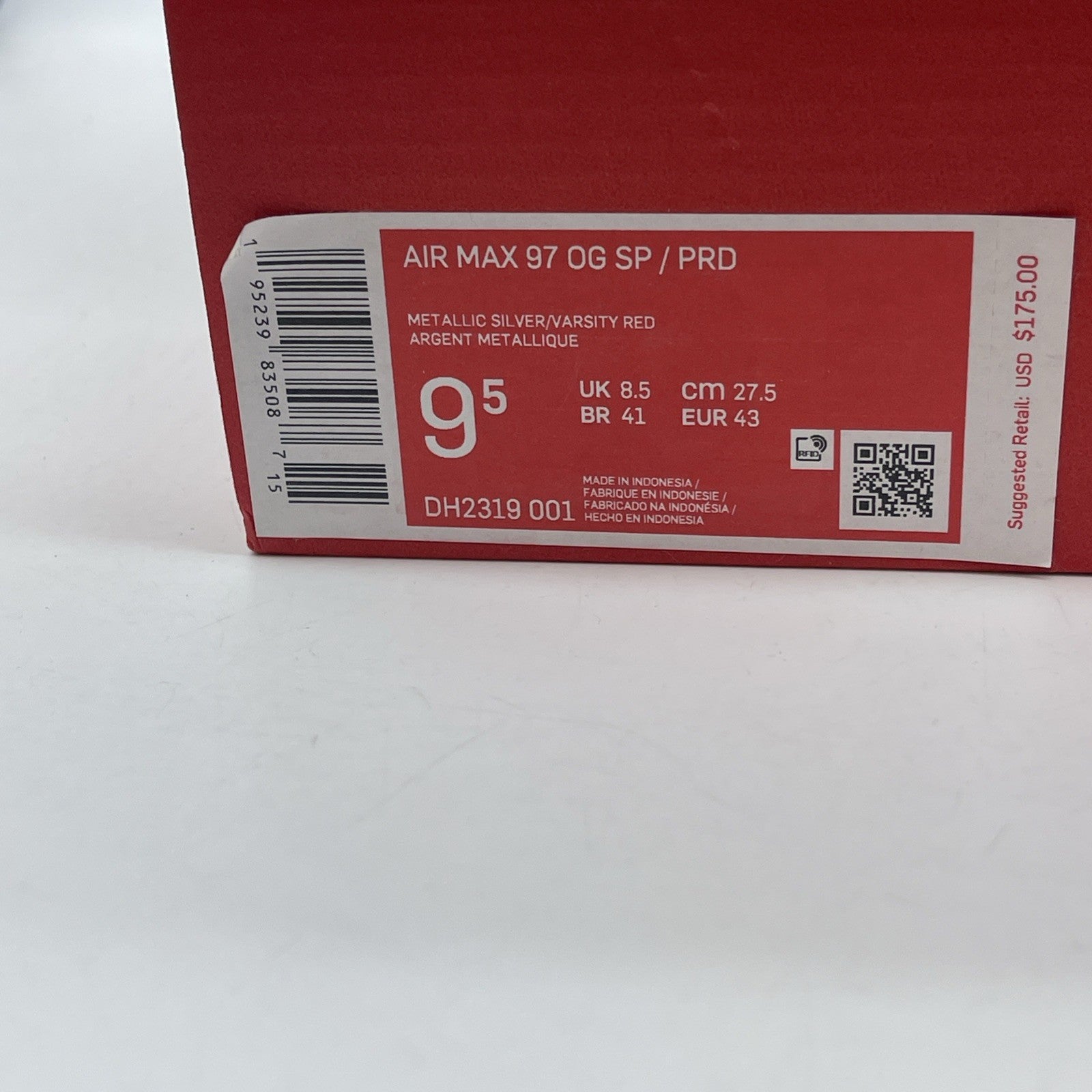 Size 9.5 - Nike Air Max 97 OG SP Puerto Rico Grey White Suede (DH2319-001)