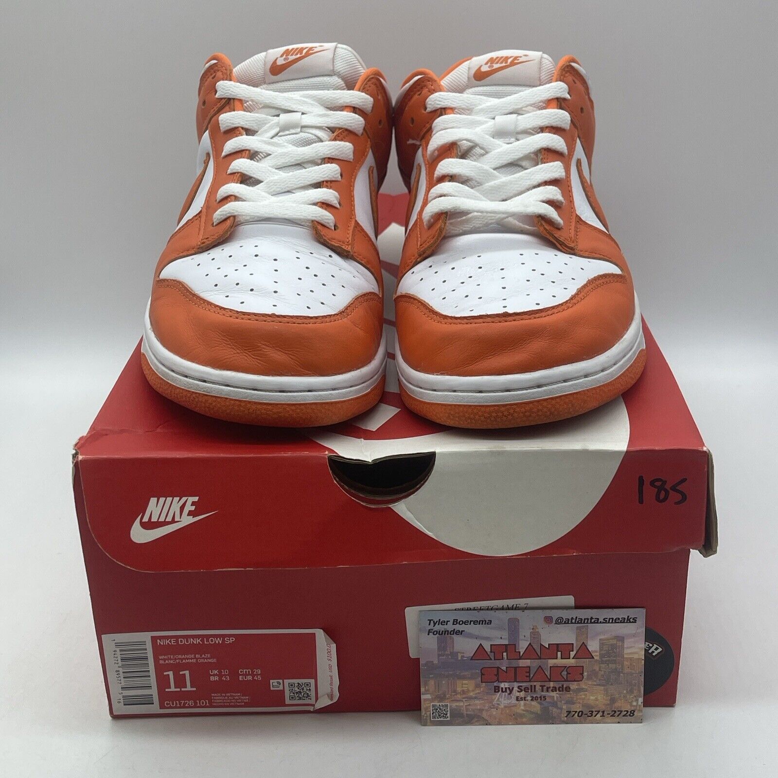 Size 11 - Nike Dunk Low Retro SP Syracuse 2020 Orange White Leather (CU1726-101)