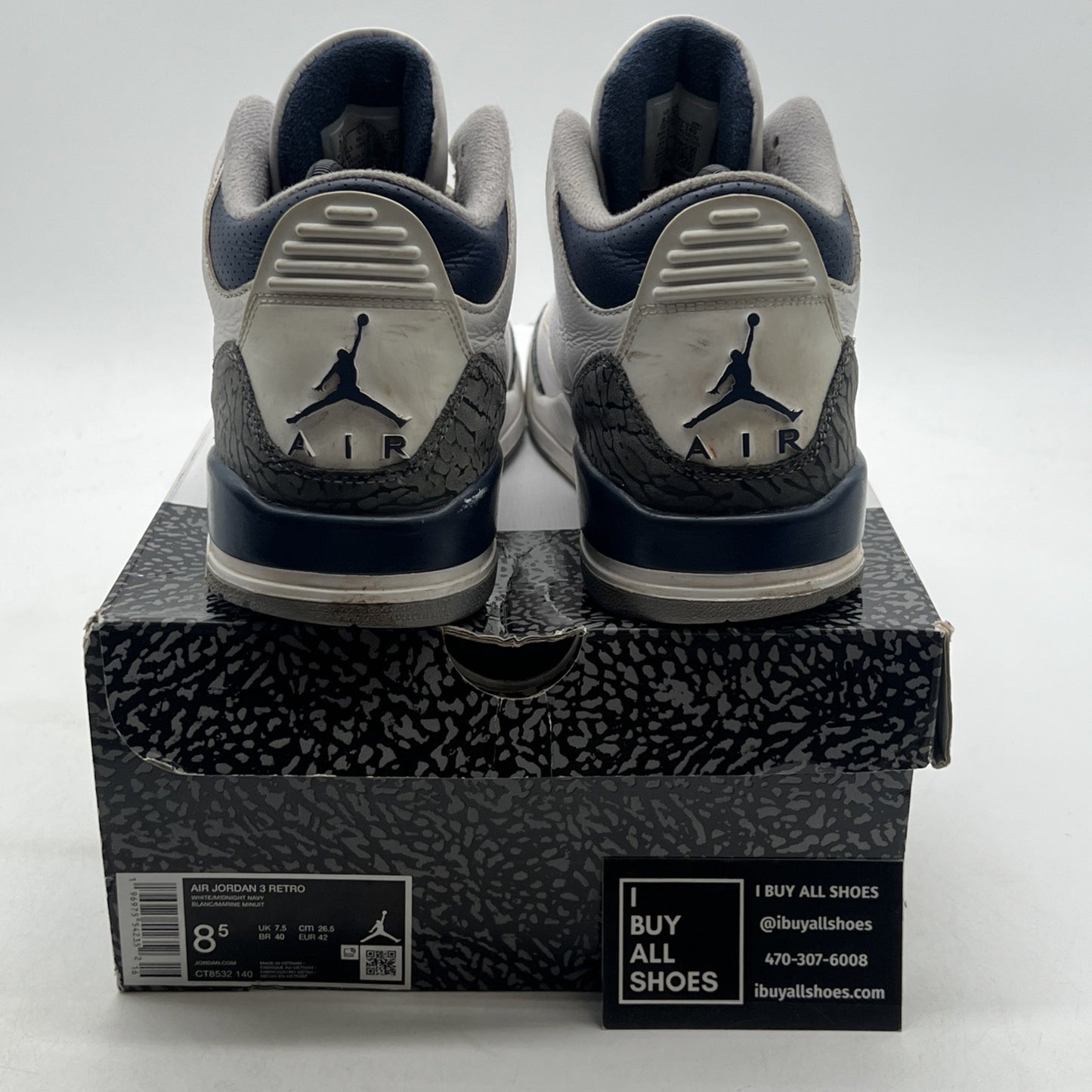 Size 8.5 - Air Jordan 3 Retro Midnight Navy (CT8532-140)