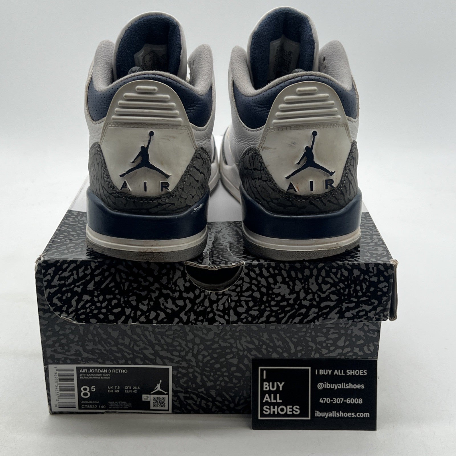 Size 8.5 - Air Jordan 3 Retro Midnight Navy (CT8532-140)