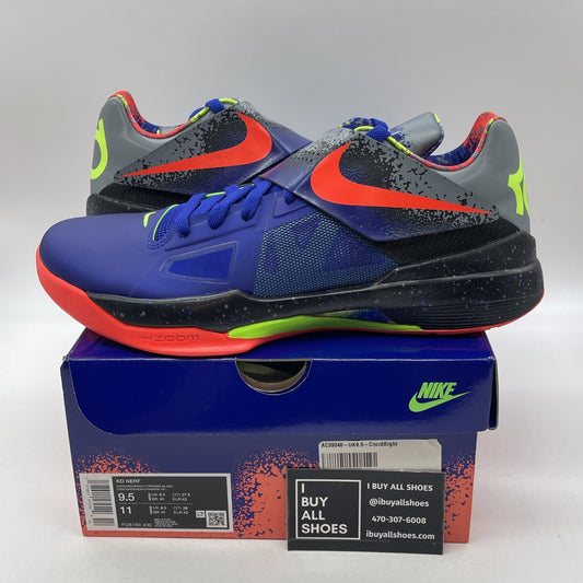Size 9.5 - Nike Zoom KD 4 2024 Nerf Blue Black Leather (FQ8180-400)