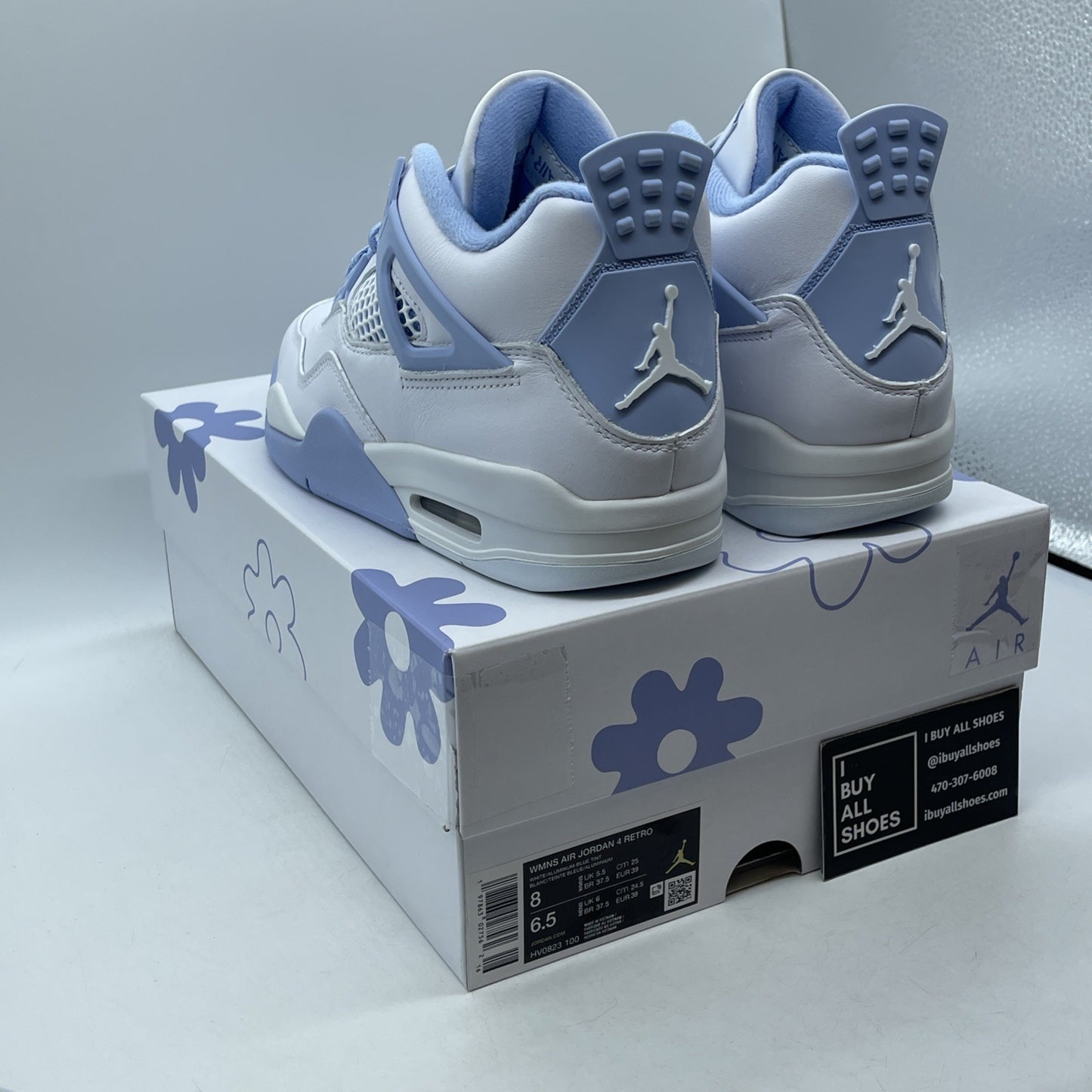 Size 8W - Air Jordan 4 Retro Forget Me Not Blue White Leather (HV0823-100)