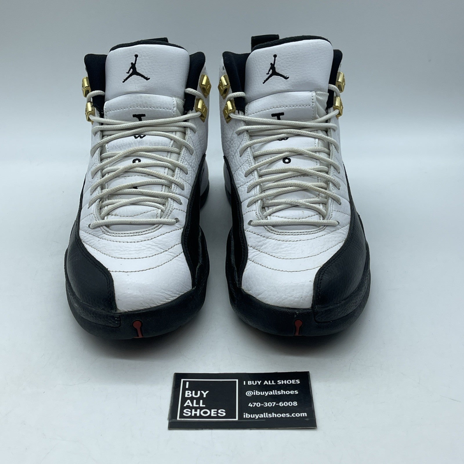 Size 9.5 - Air Jordan 12 Retro taxi release 2013 Black White Leather (130690-125