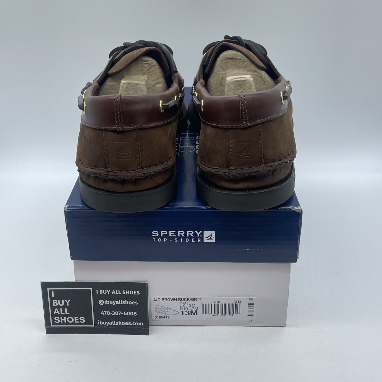 Size 13 - Sperry A/O 2-EYE LEATHER Brown Suede (0195412)