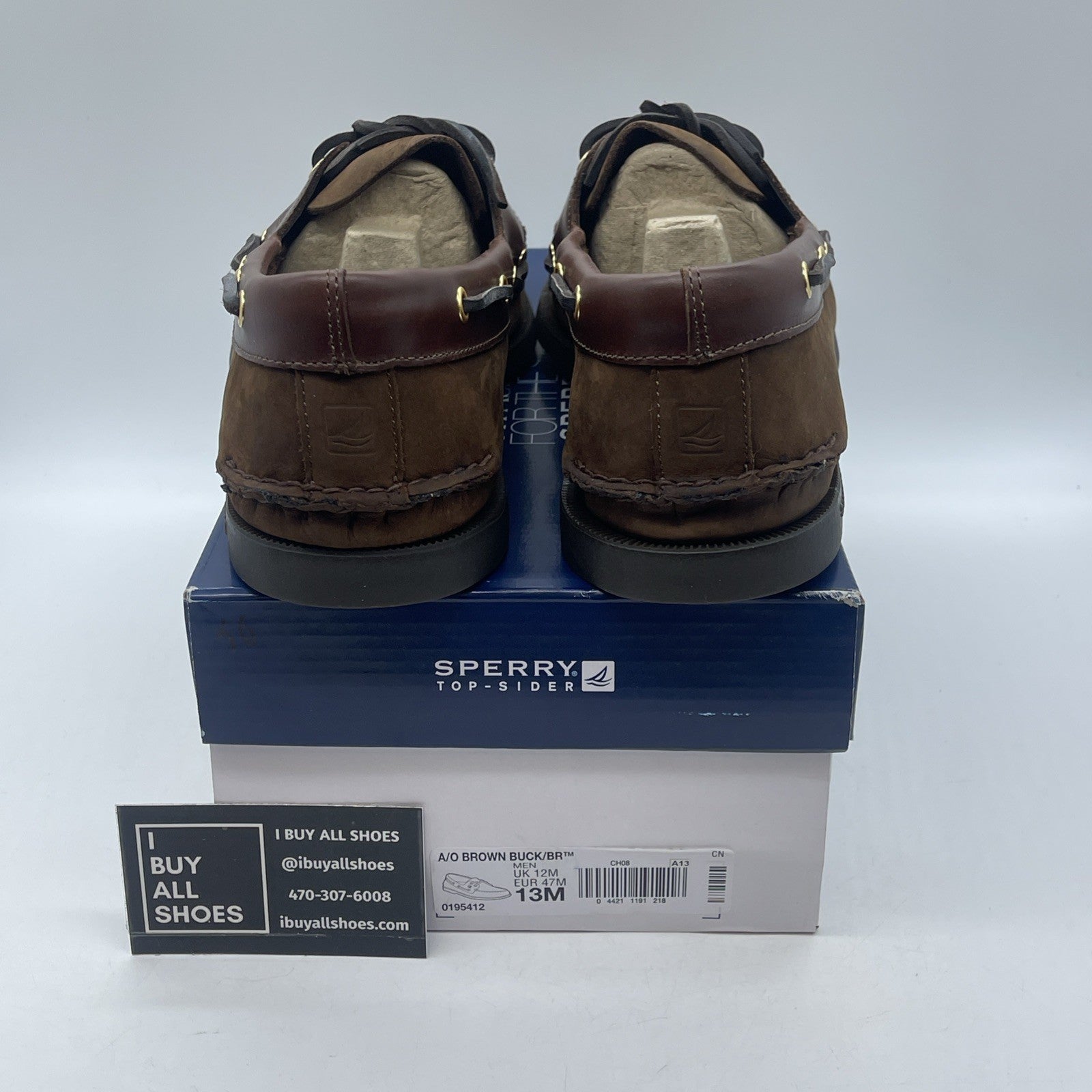 Size 13 - Sperry A/O 2-EYE LEATHER Brown Suede (0195412)