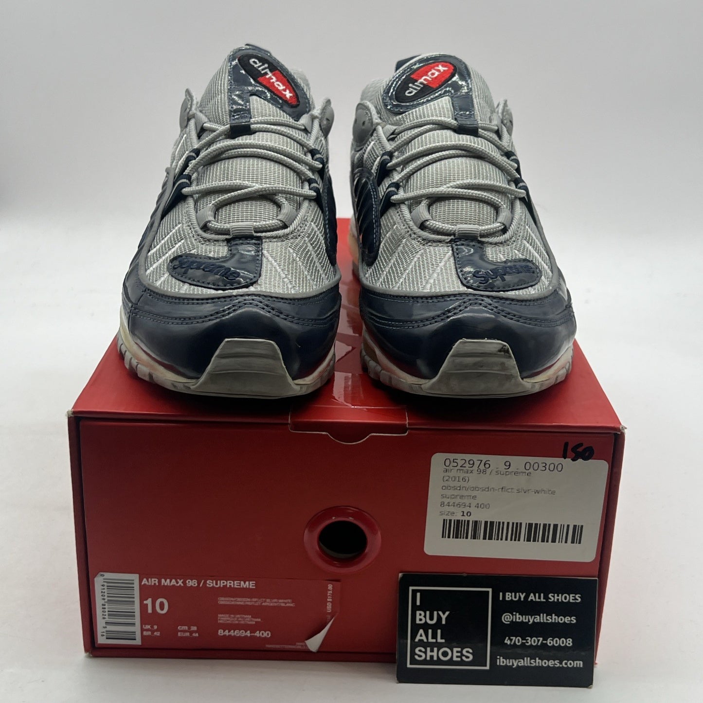 Size 10 - Nike Supreme x Air Max 98 Obsidian (844694-400)