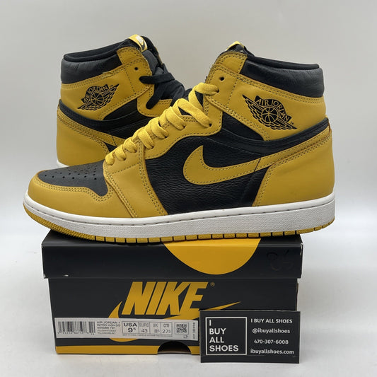 Size 9.5 - Jordan 1 Retro OG High Pollen Yellow Black Leather (555088-701)