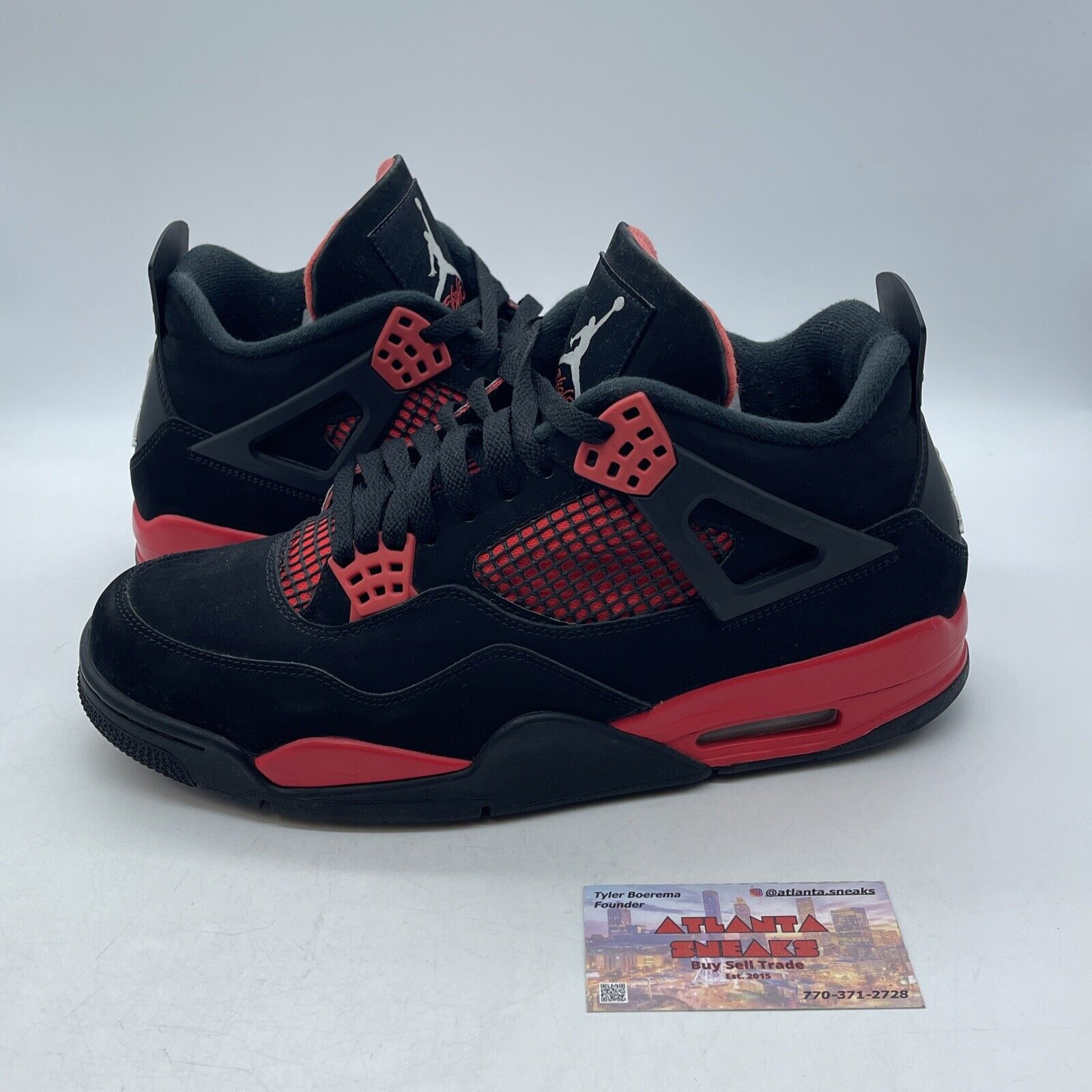 Size 11 - Jordan 4 Retro Mid Red Thunder Black Suede (CT8527-016)