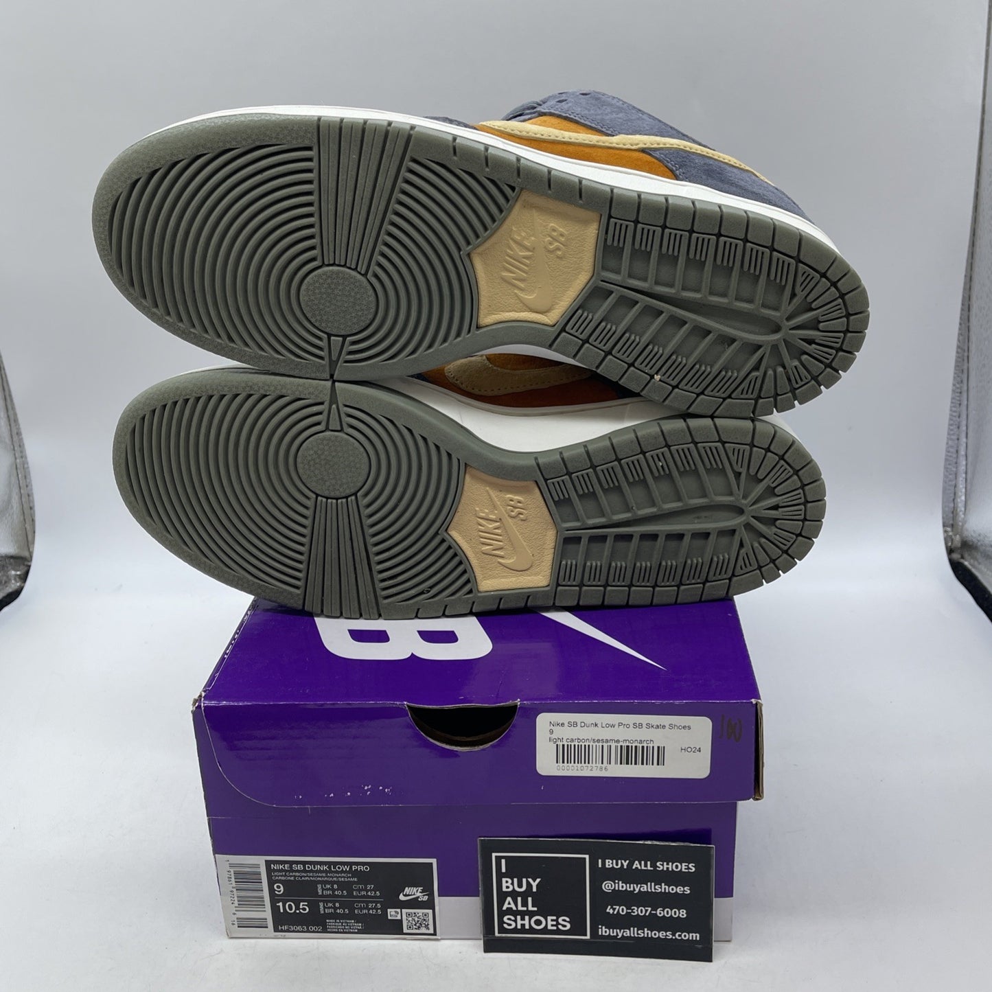 Size 9 - Nike Dunk SB Low Light Carbon Monarch (HF3063-002)