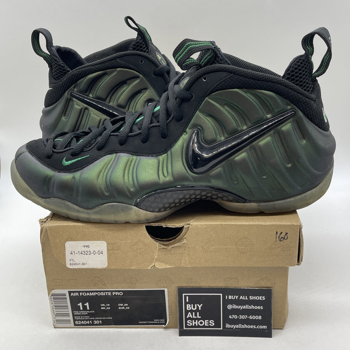 Size 11 - Nike Air Foamposite Pro Pine Green (624041-301)