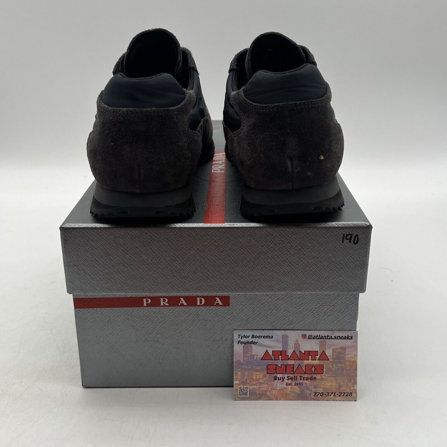 Size 7.5 - PRADA SNEAKERS SHOES 4E2721 ASFALTO