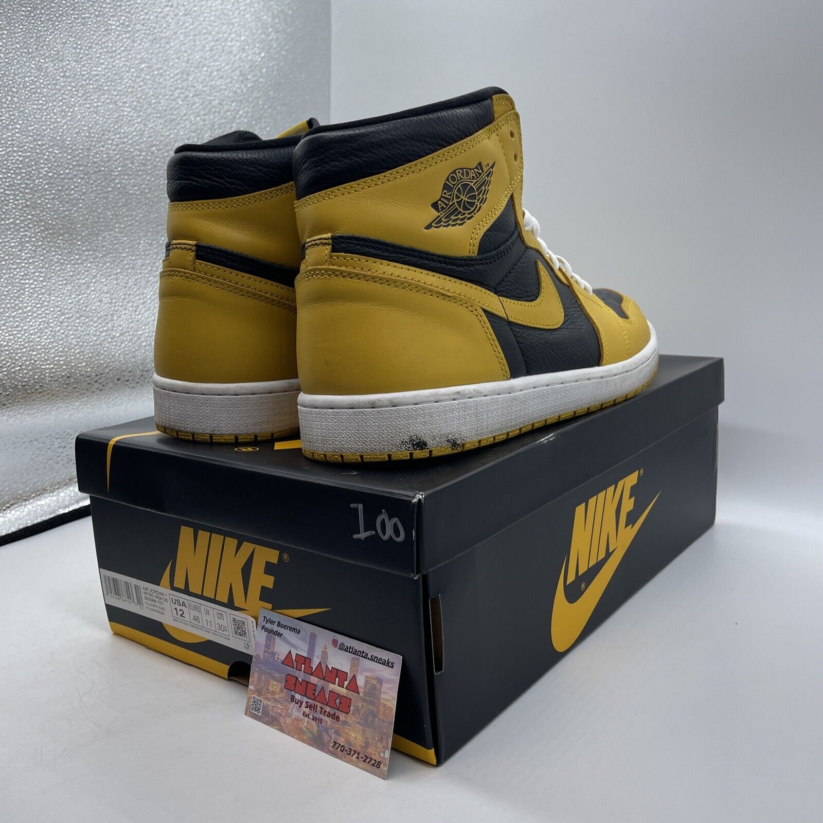 Size 12 - Jordan 1 Retro OG High Pollen Yellow White Black (555088-701)