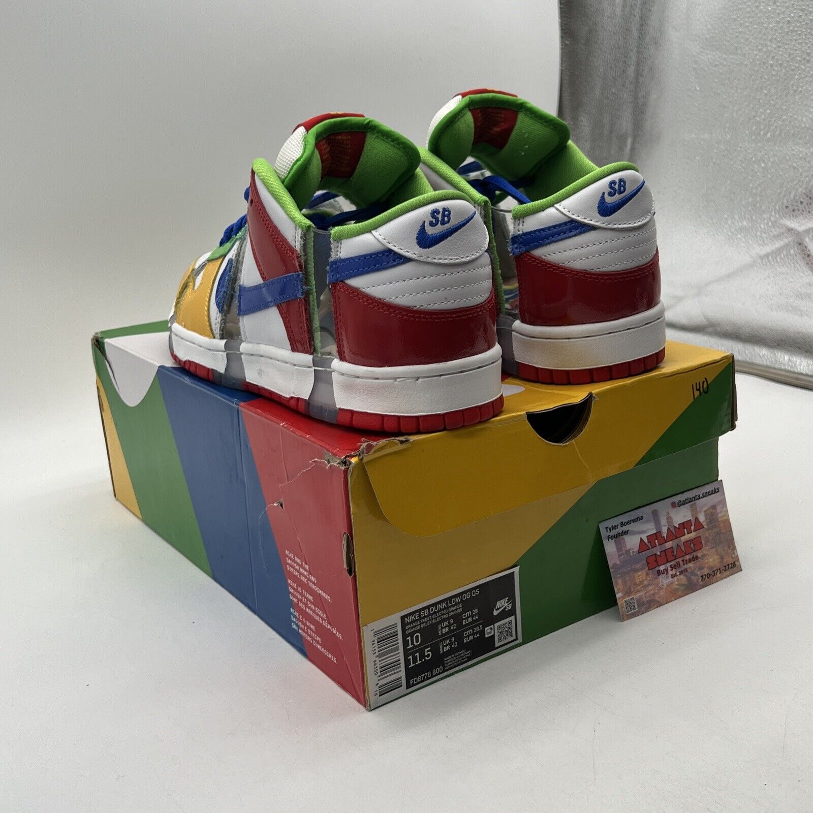 Size 9.5 - Nike Dunk Low SB Sandy Bodecker Red Blue Green Yellow (FD8777-100)