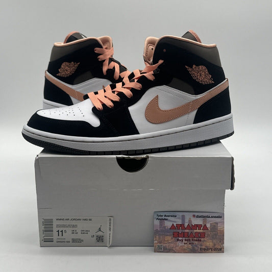 Size 11.5 - Jordan 1 Mid Black/Brown/Peach Mocha Suede Leather NEW black OG All