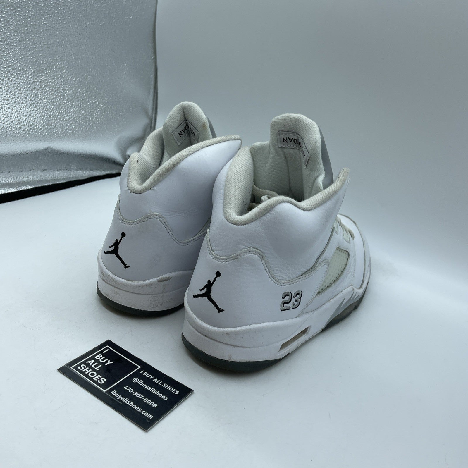 Size 10.5 - Air Jordan 5 Retro 2015 White Metallic (136027-130)