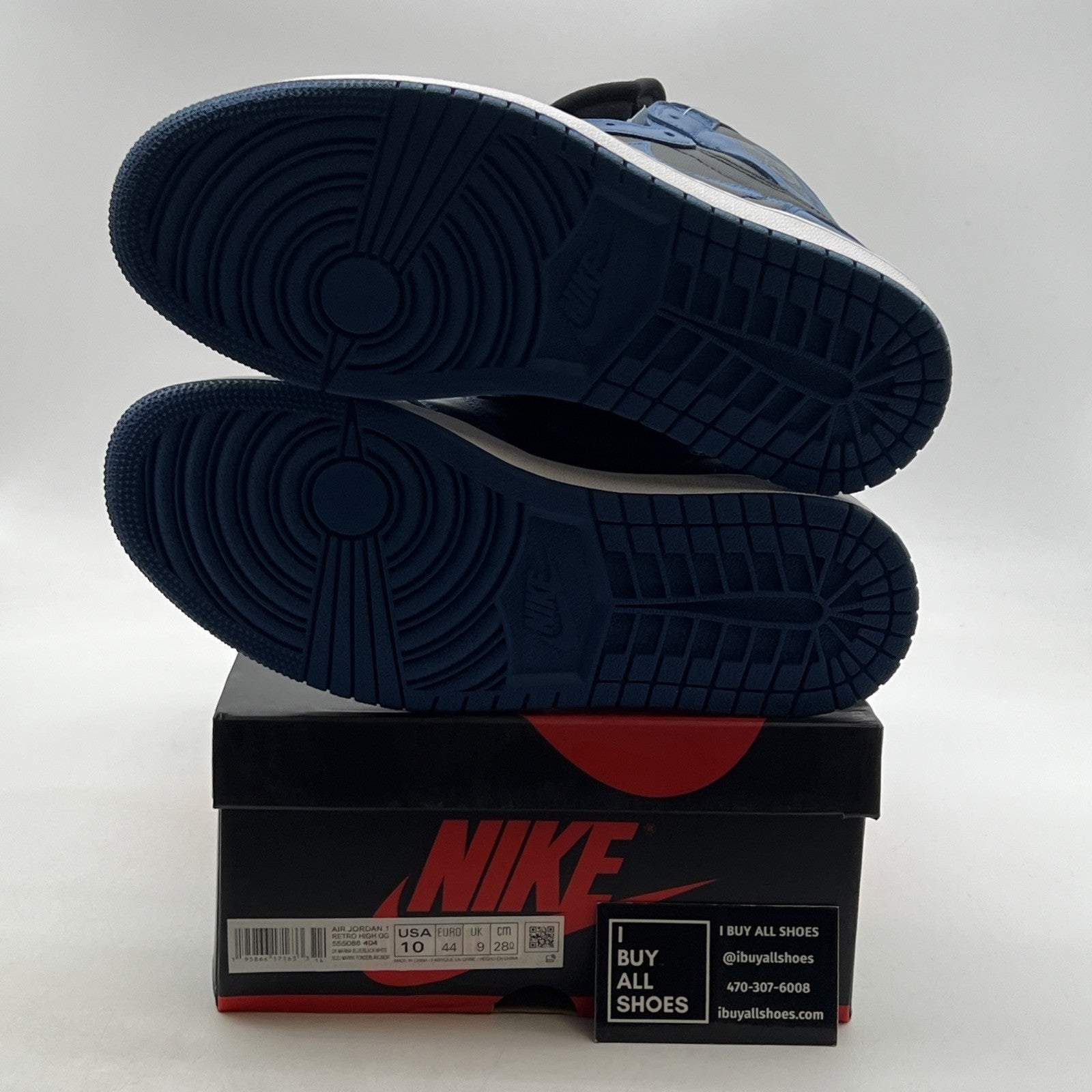 Size 10 - Air Jordan 1 Retro OG High Dark Marina Blue (555088-404)
