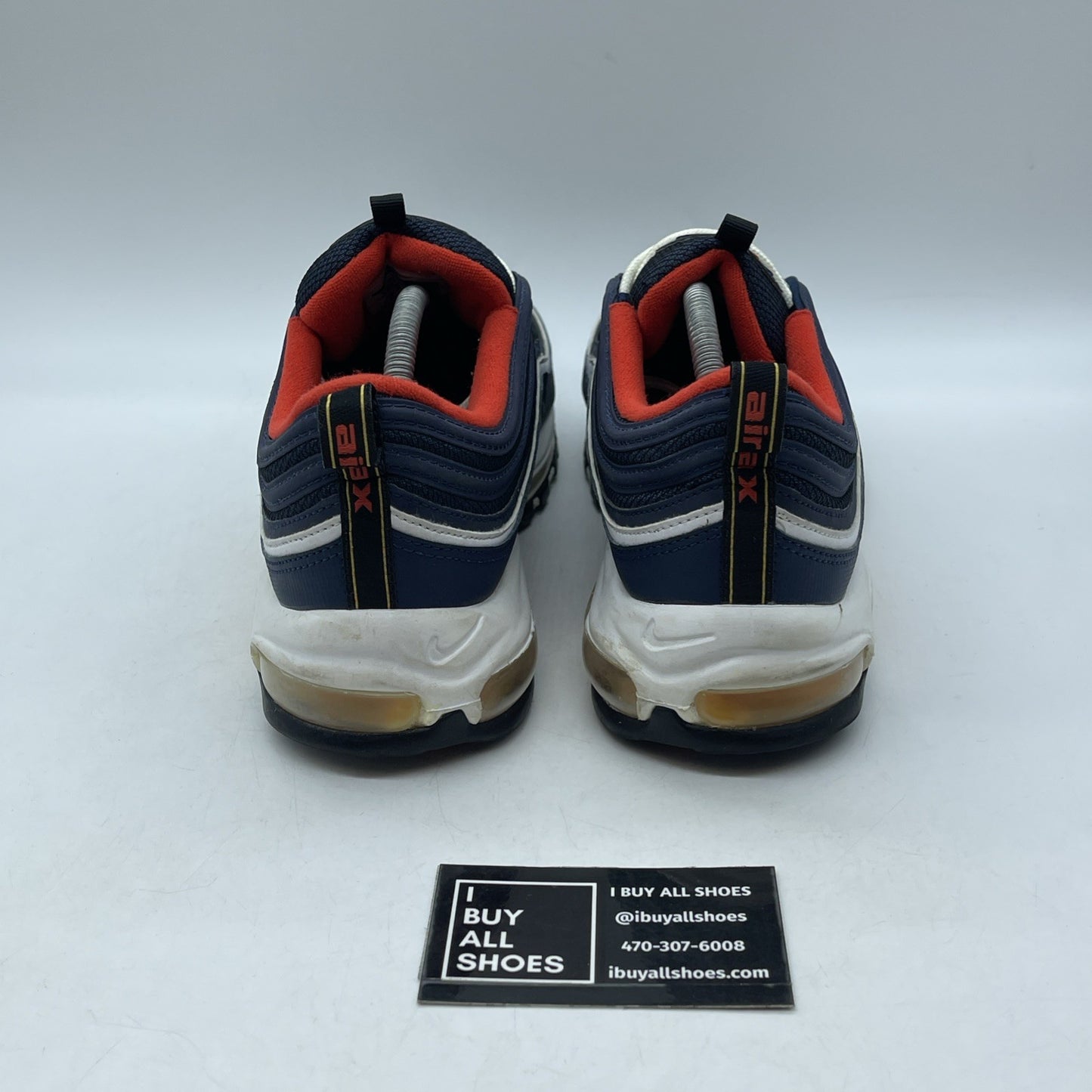 Size 11 - Nike Air Max 97 Midnight Navy Blue White Leather (921826-403)
