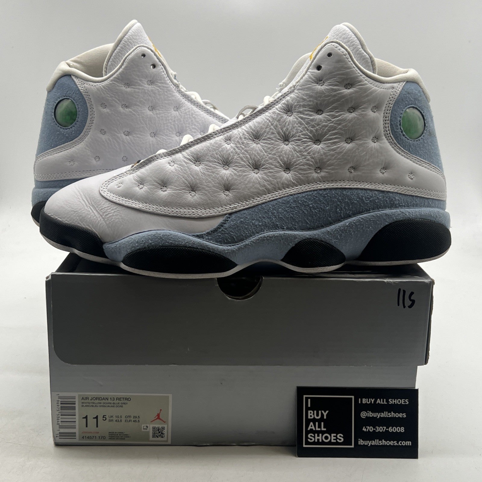 Size 11.5 - Air Jordan 13 Retro Blue Grey (414571-170)