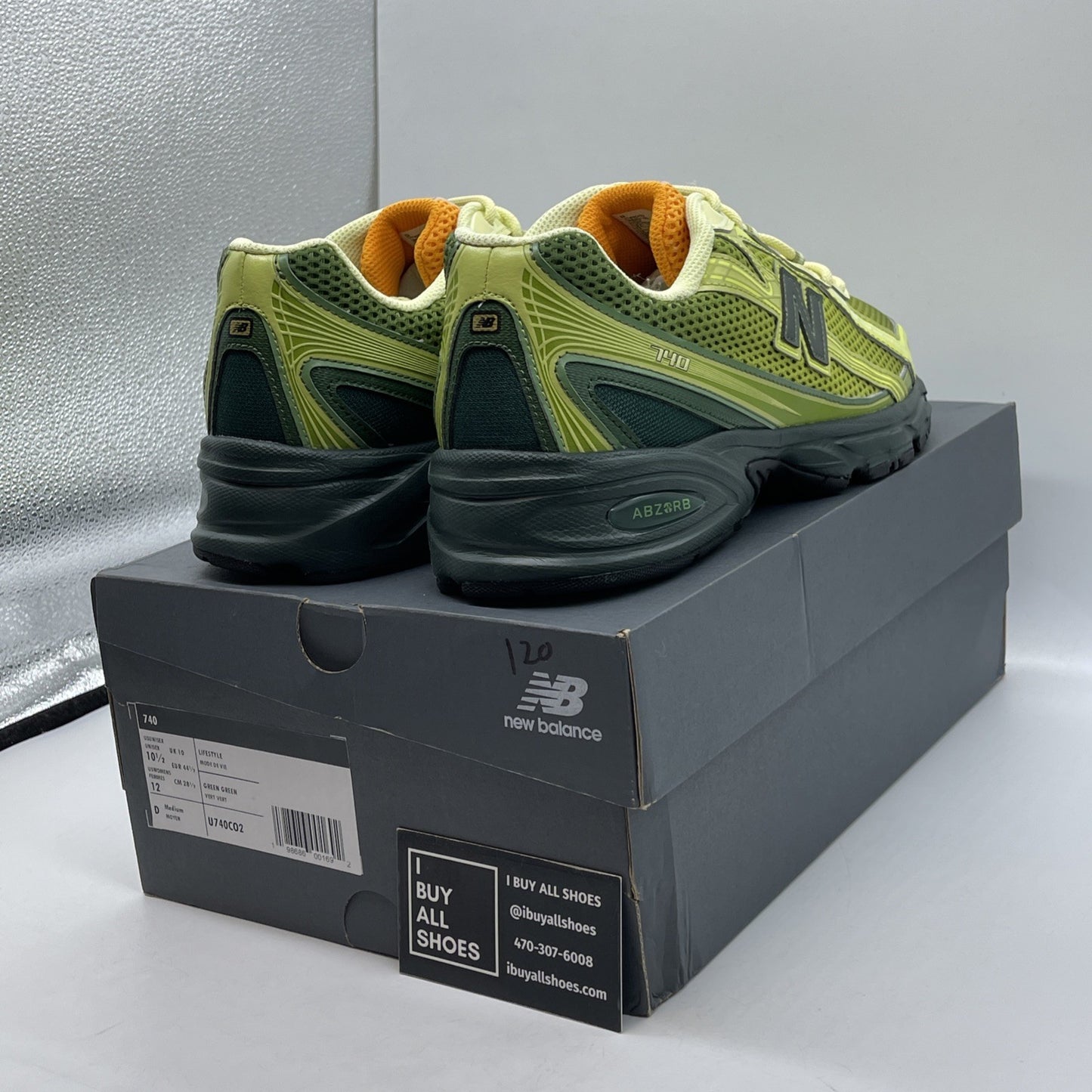 Size 10.5 - New Balance Concepts x 740 Brut Green Suede Leather (U740CO2)