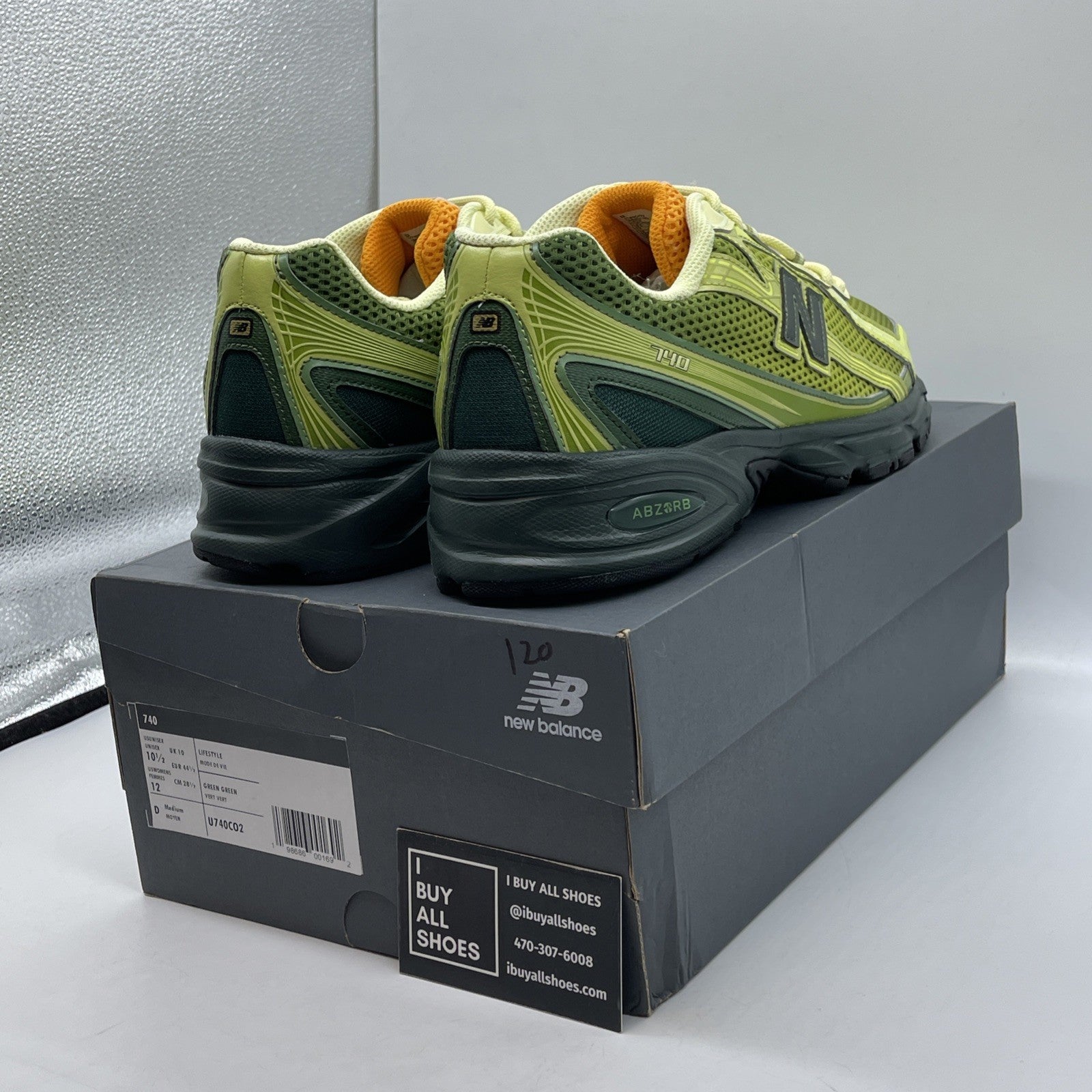 Size 10.5 - New Balance Concepts x 740 Brut Green Suede Leather (U740CO2)
