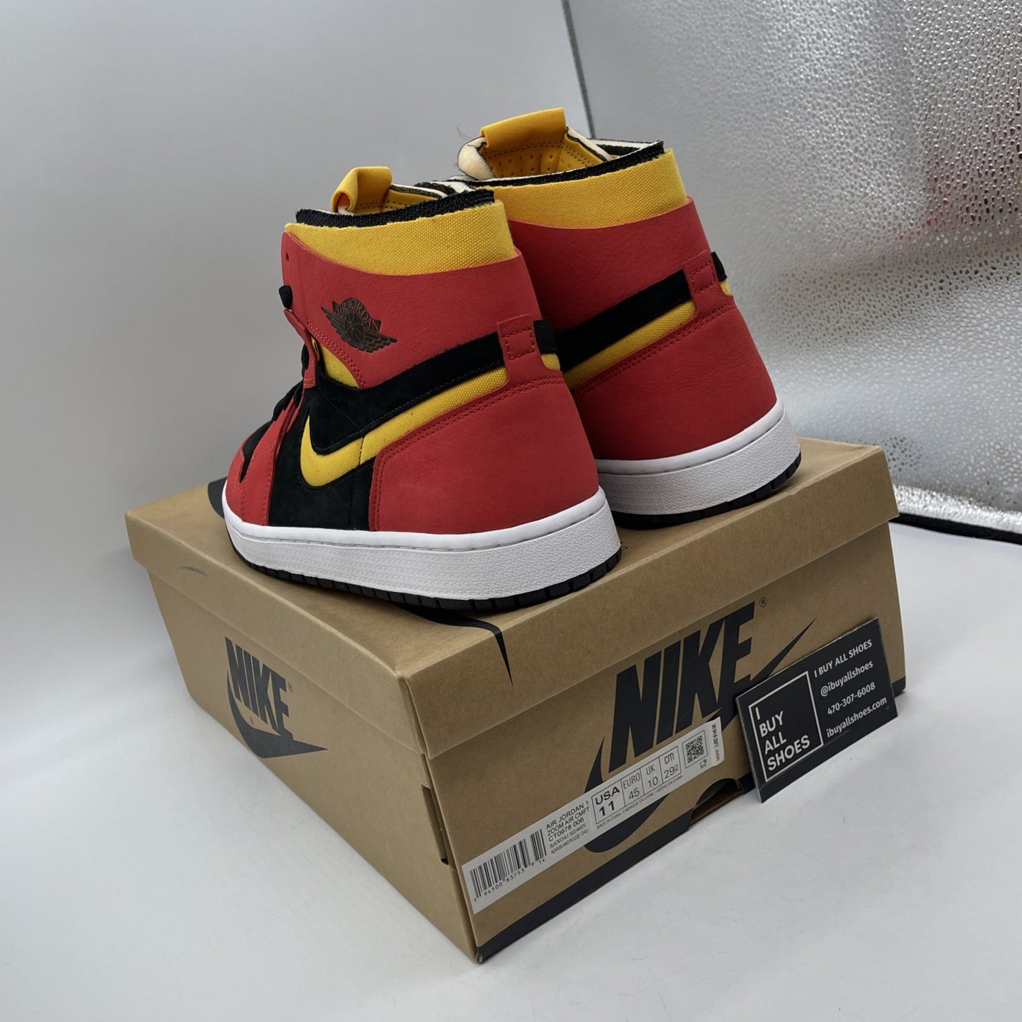 Size 11 - Air Jordan 1 Zoom Comfort High Chile Red Black Suede (CT0978-006)
