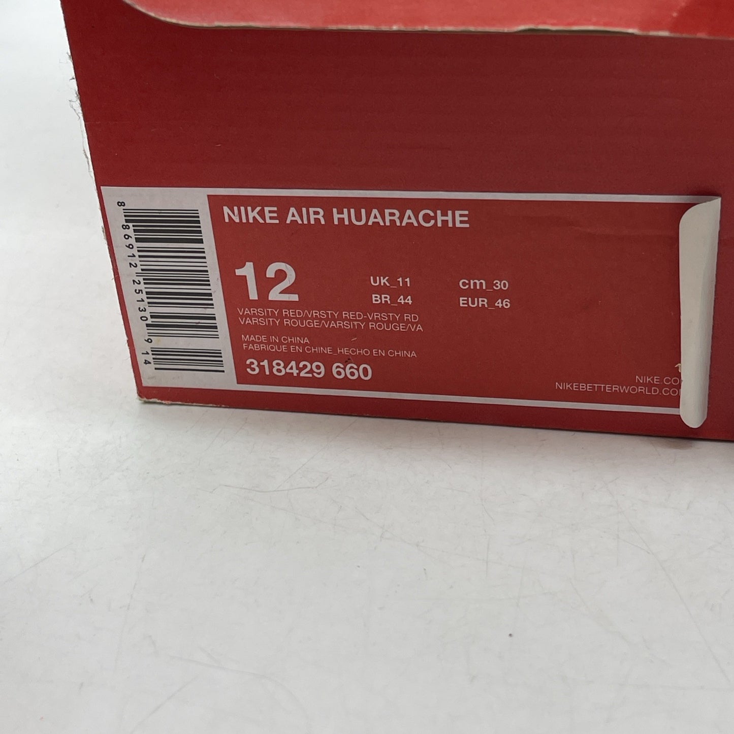 Size 12 - Nike Air Huarache Triple Red (318429-660)
